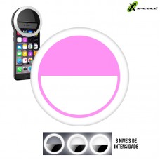 Iluminador Selfie Ring Light Portátil para Celular XC-JC-01P X-Cell - Rosa